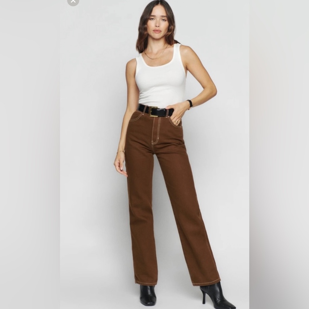 Reformation Cowboy High Rise Chocolate